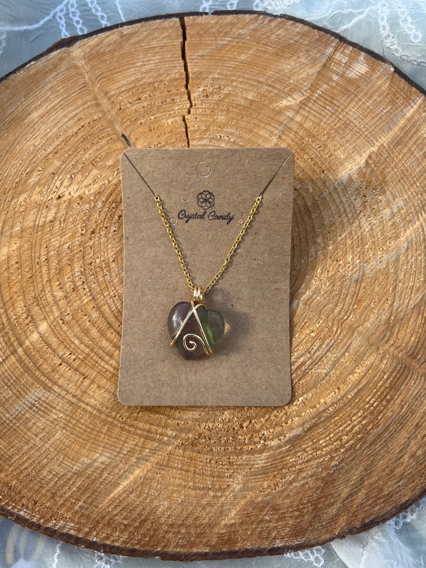 Mini Fluorite Heart Pendants