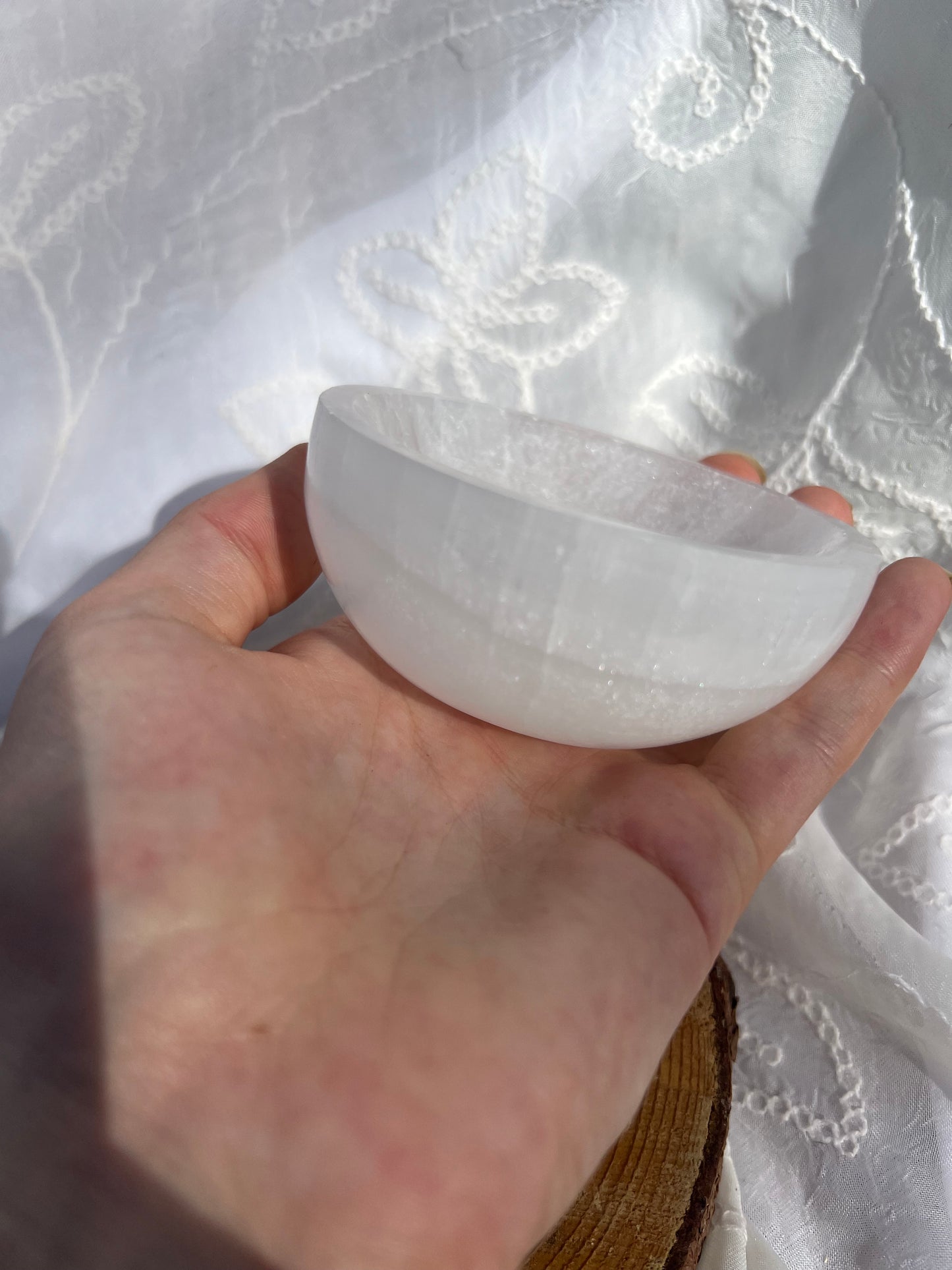 round selenite bowl