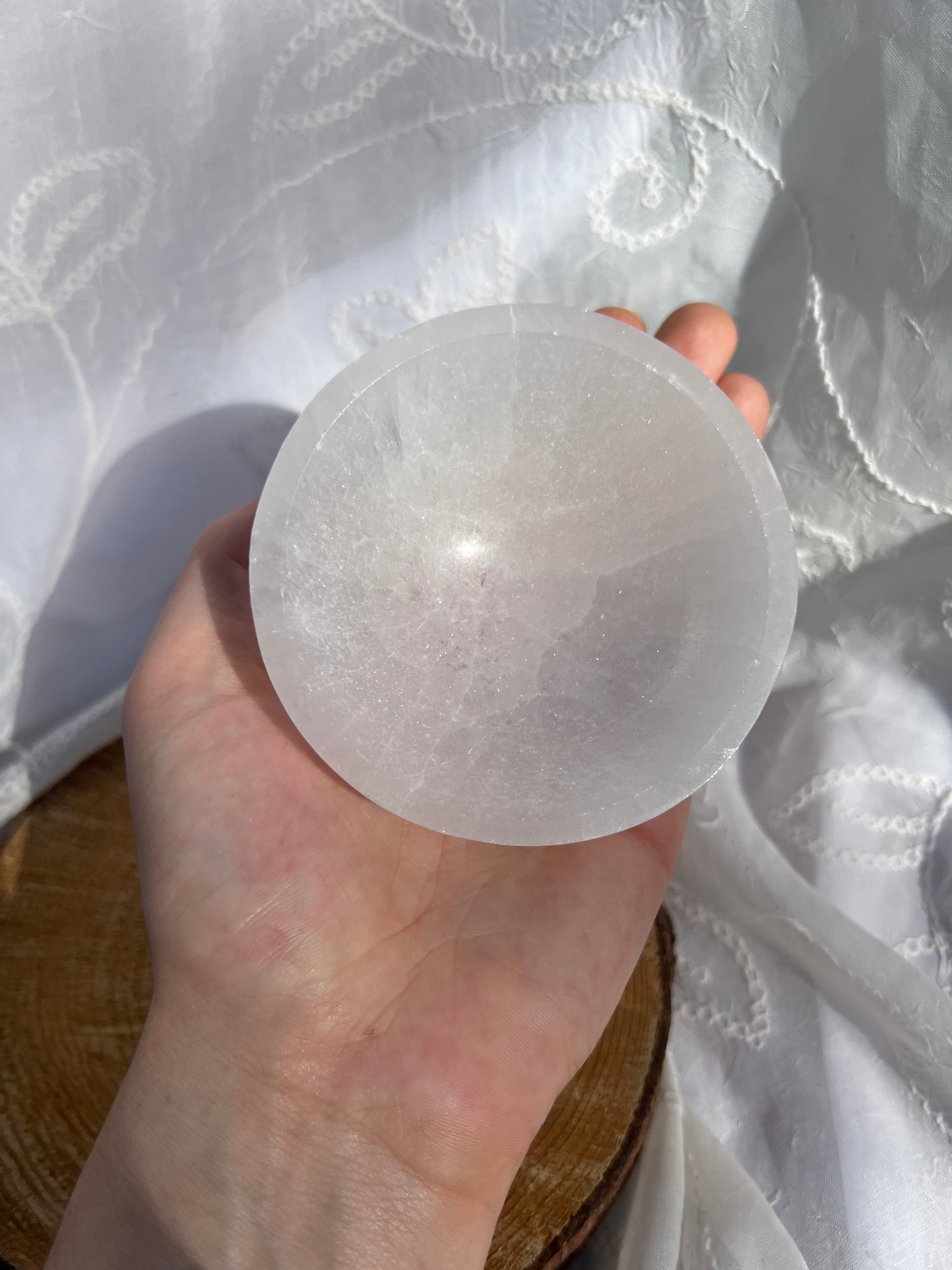 round selenite bowl