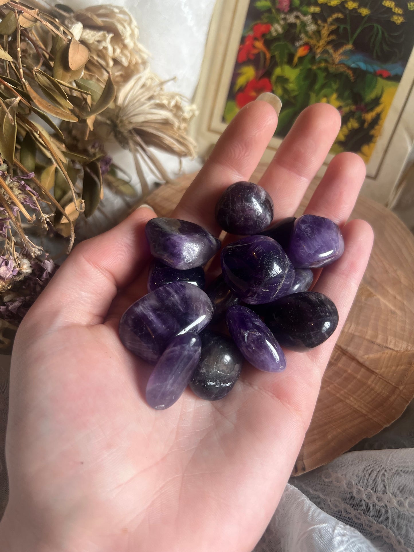 Amethyst tumble stone