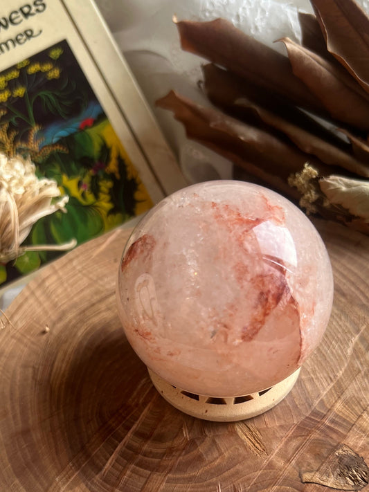 Medium Fire Quartz sphere with stand