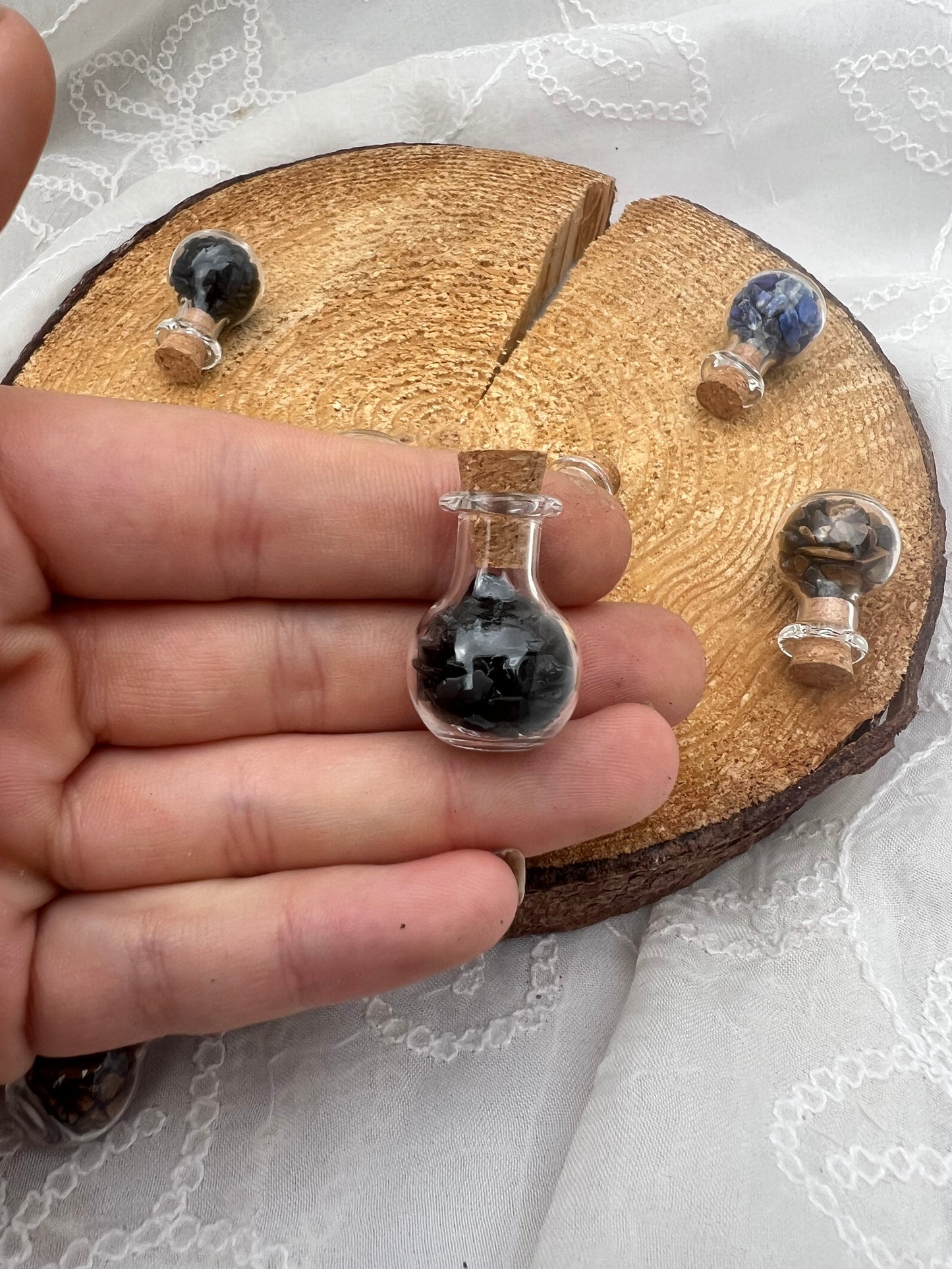 mini potion crystal chip wish bottle