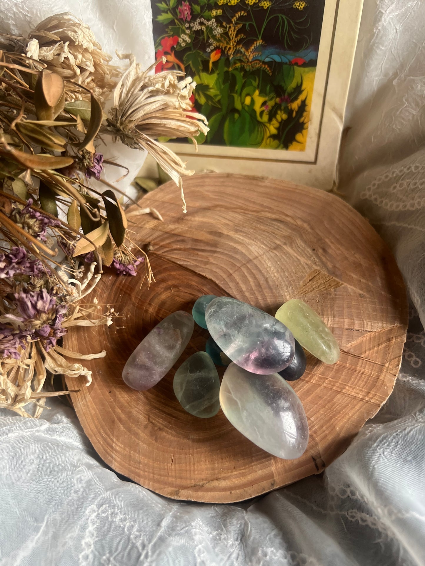 Green Flourite tumble stone