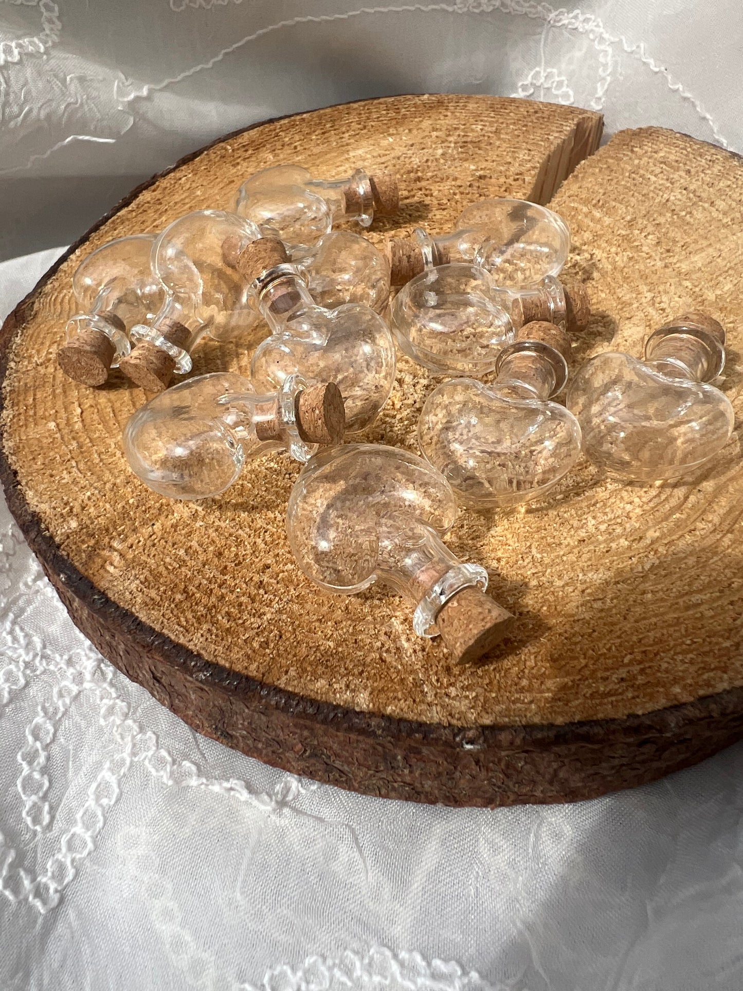 mini empty heart potion bottle