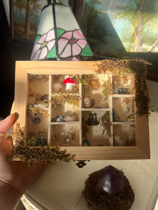 witchy miniature cabinet apothecary scene display