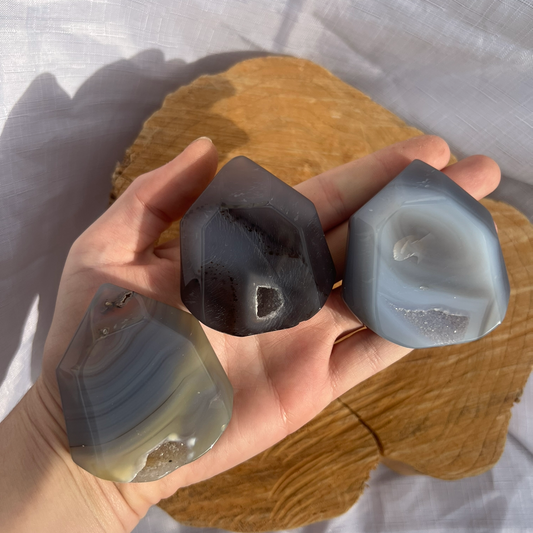 large grey agate flat towers