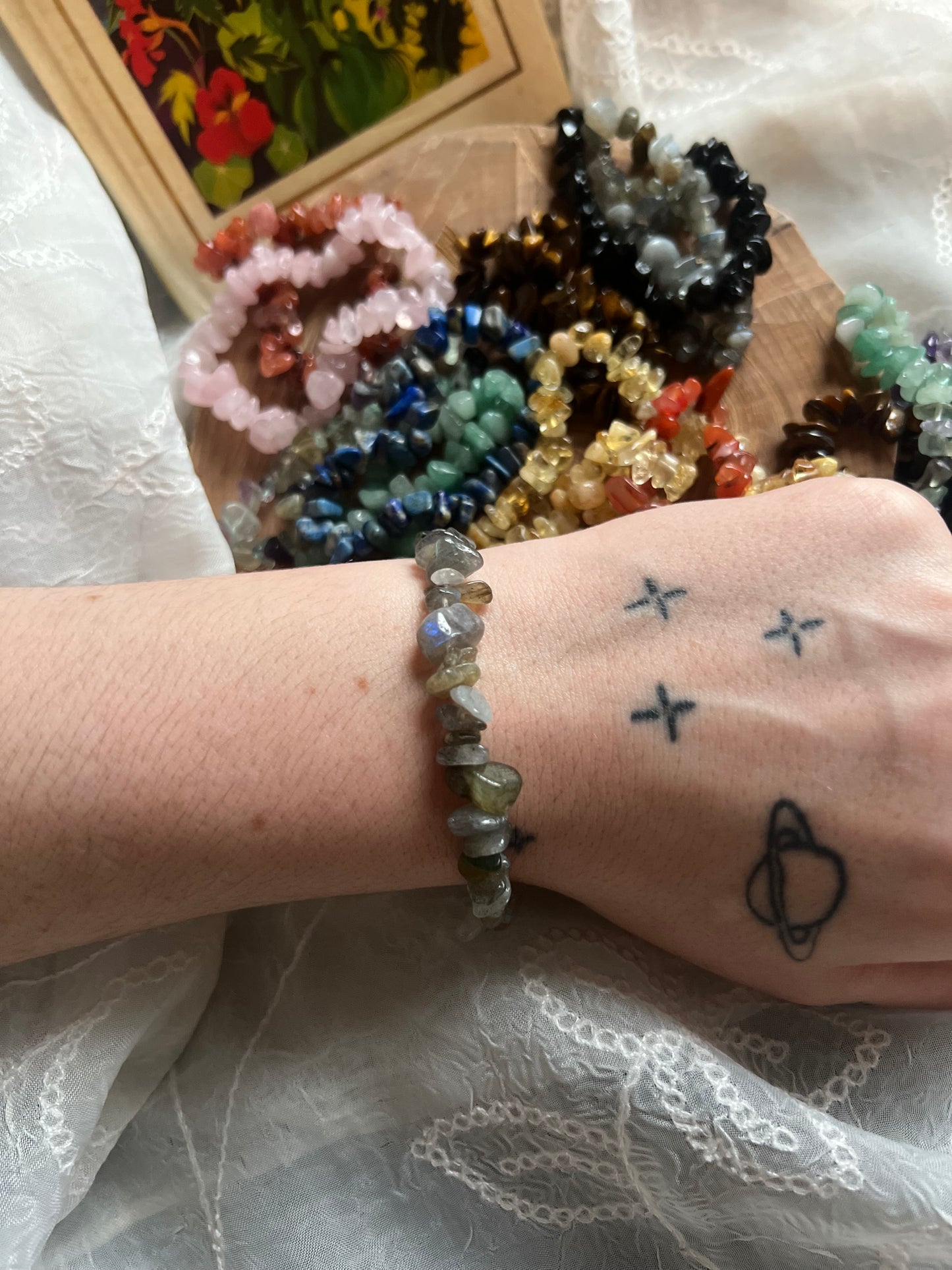 Crystal Chip elasticated bracelet