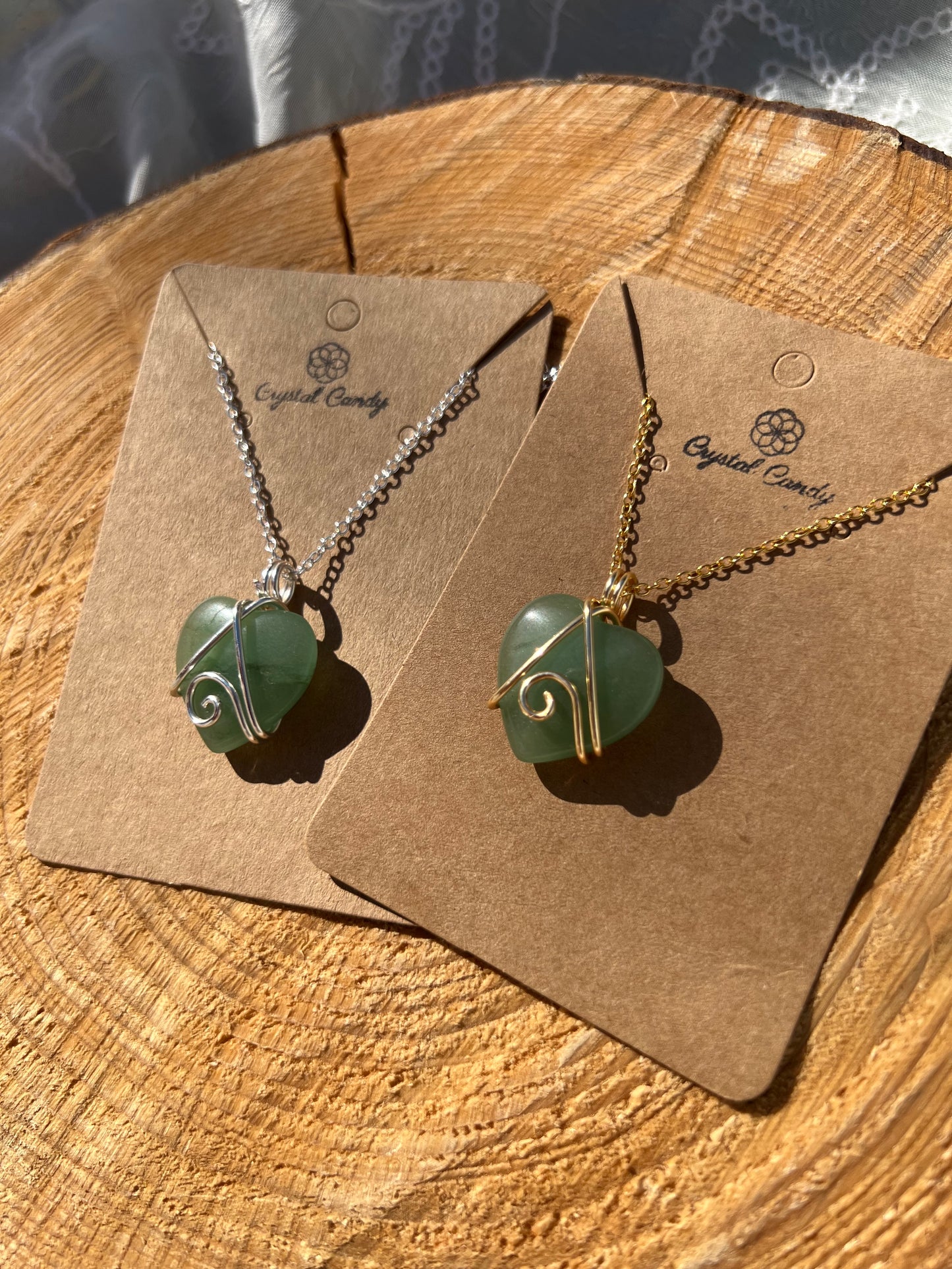 Mini aventurine Heart Pendants