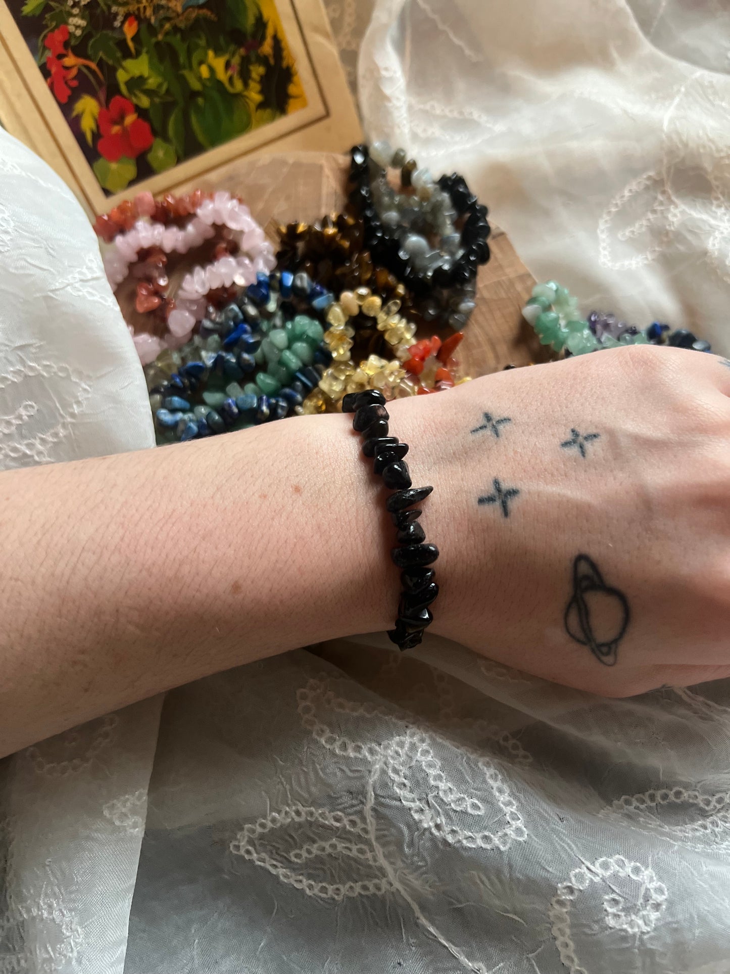 Crystal Chip elasticated bracelet