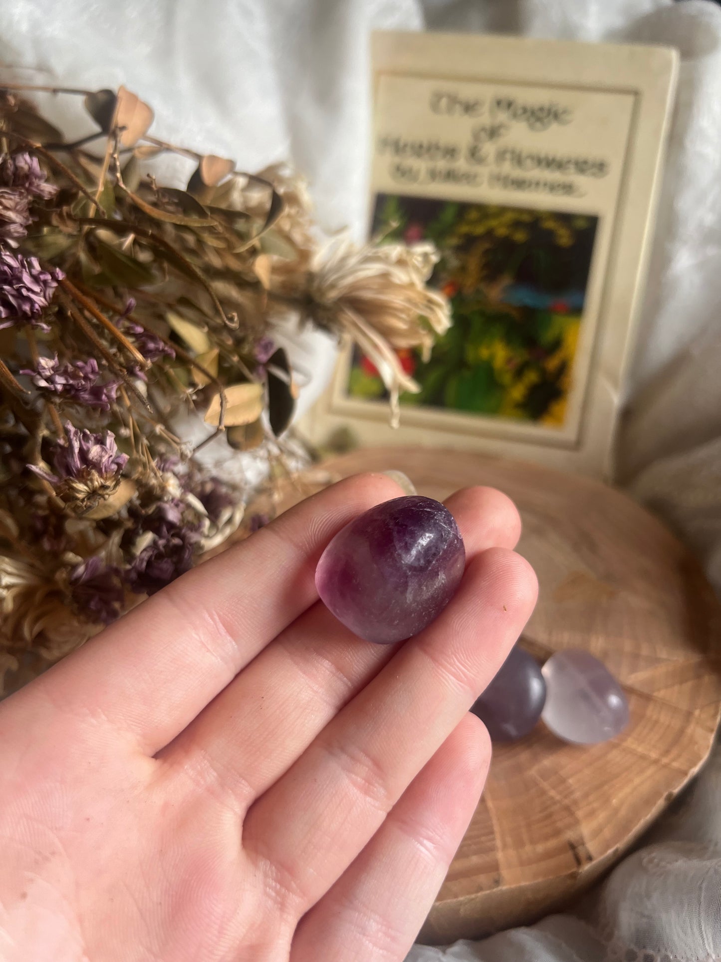 Purple Fluorite tumble stone