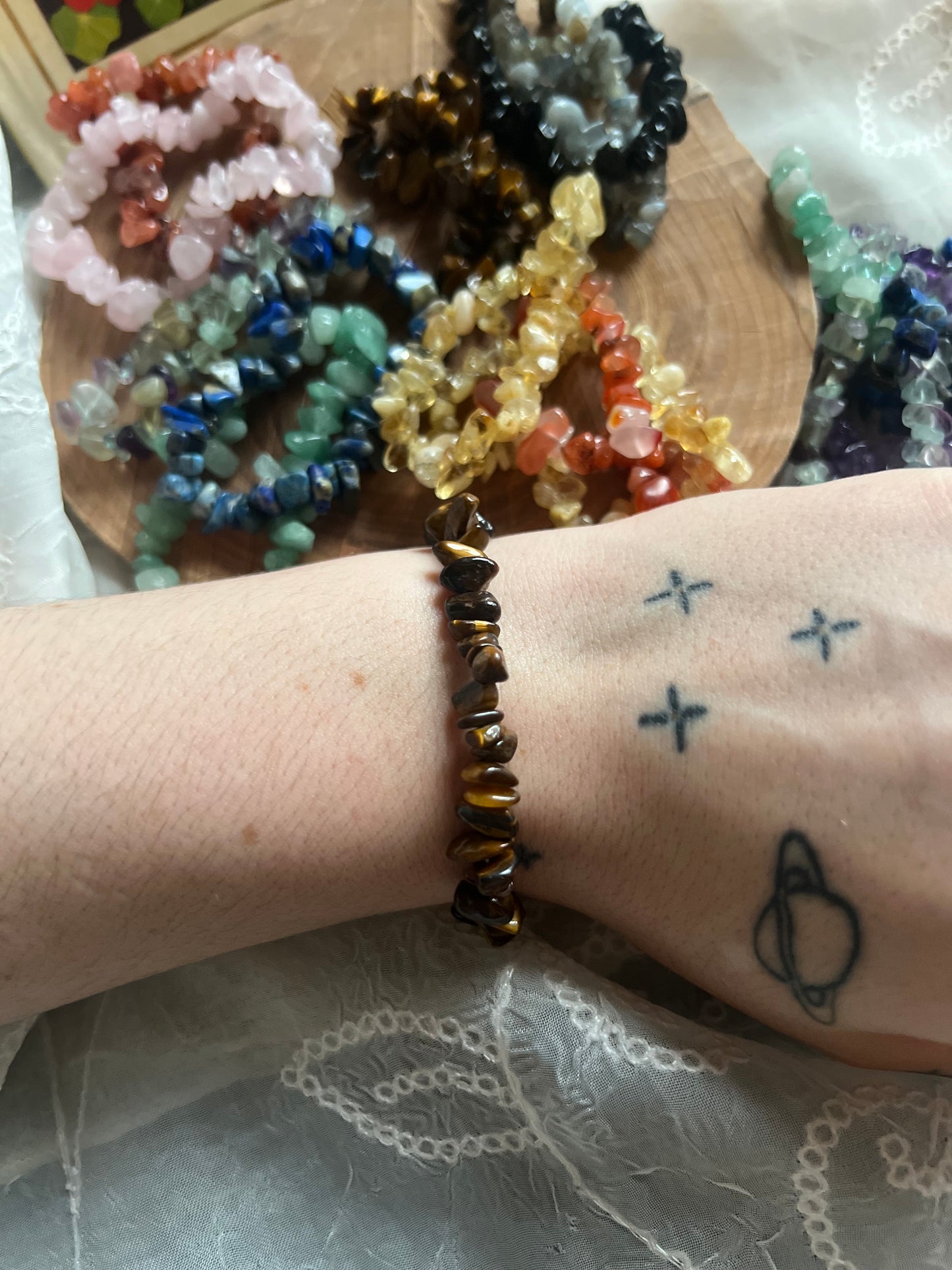 Crystal Chip elasticated bracelet