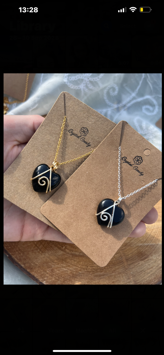Mini Obsidian Heart Pendants