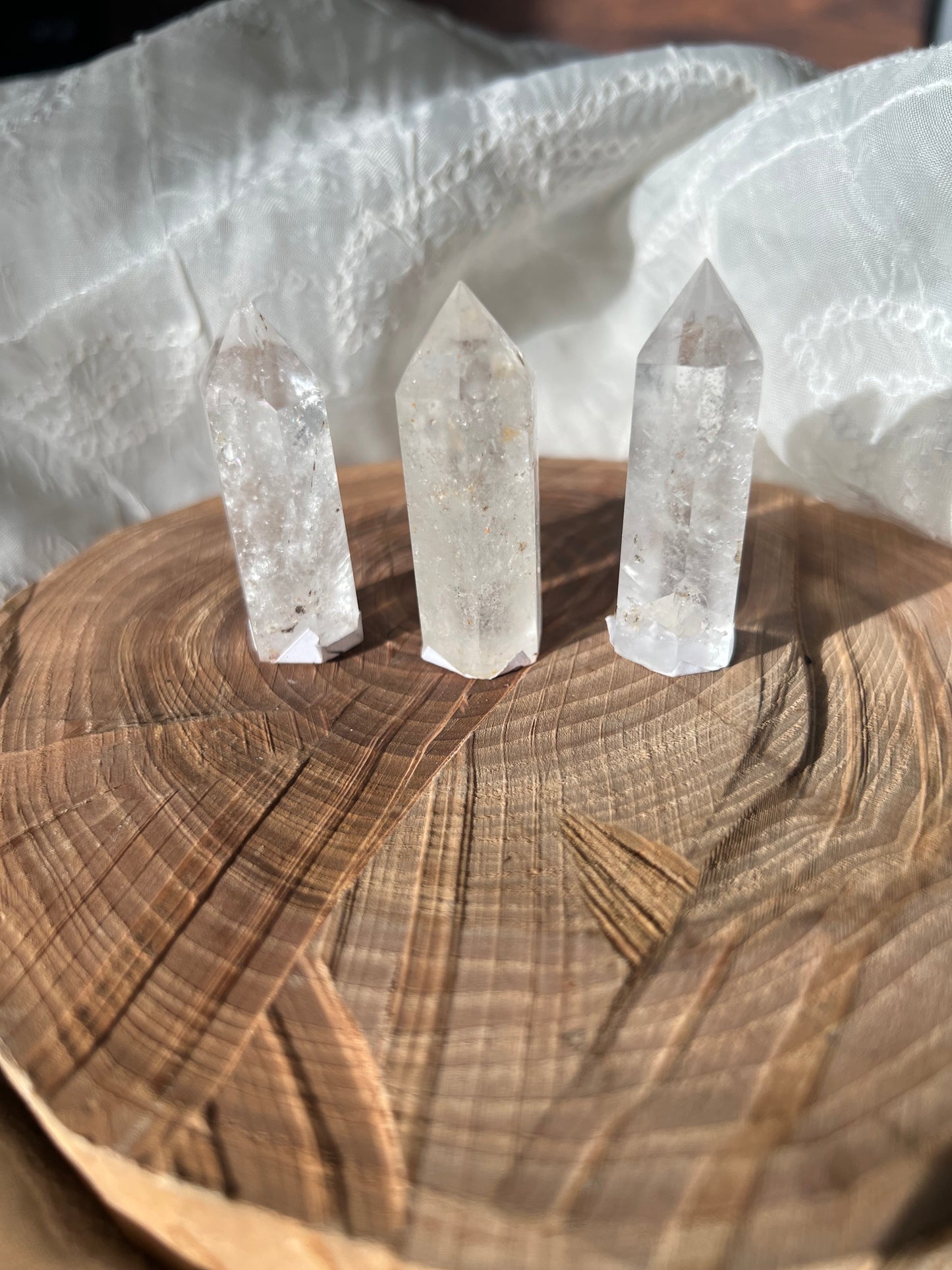 mini A grade clear quartz towers
