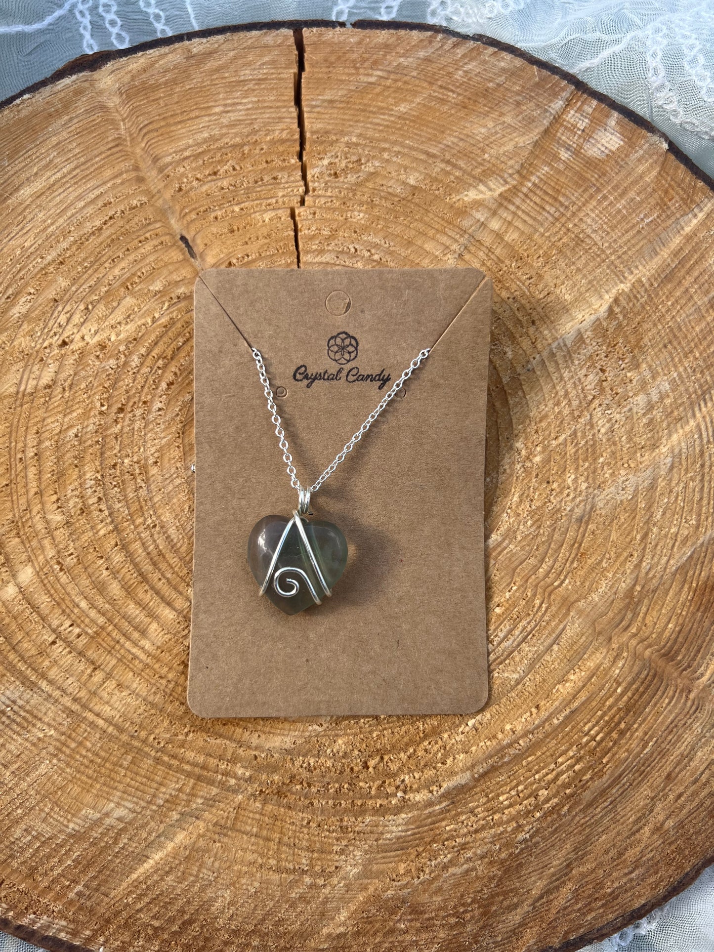 Mini Fluorite Heart Pendants