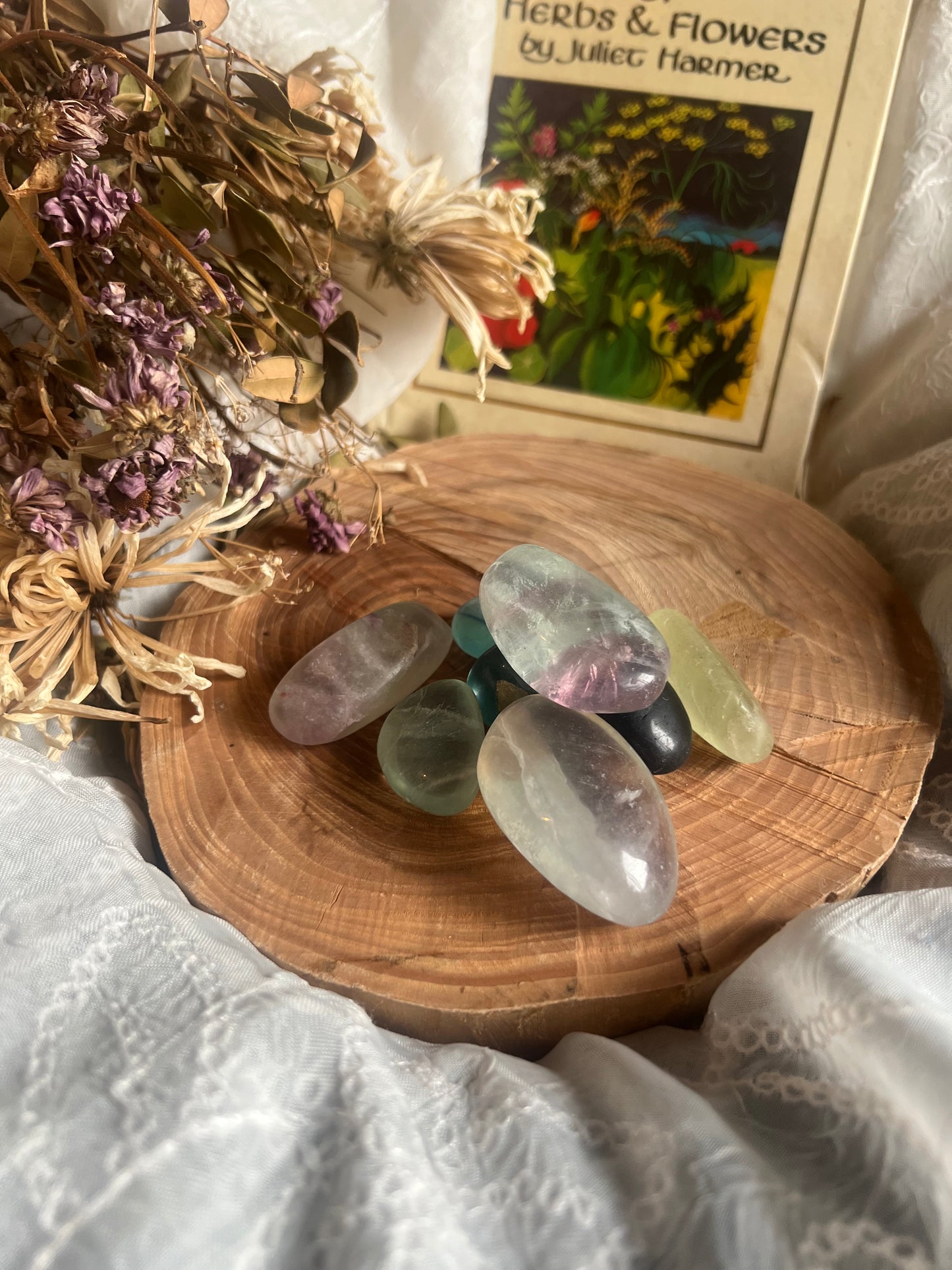 Green Flourite tumble stone