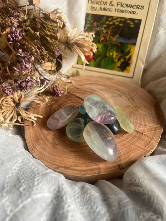 Green Flourite tumble stone