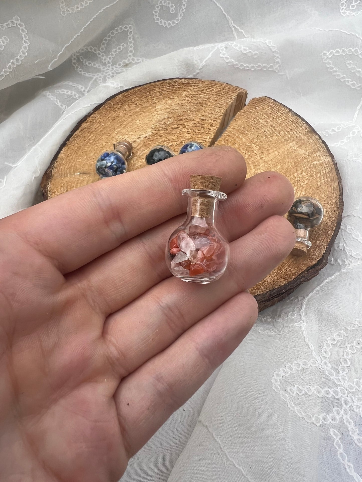 mini potion crystal chip wish bottle