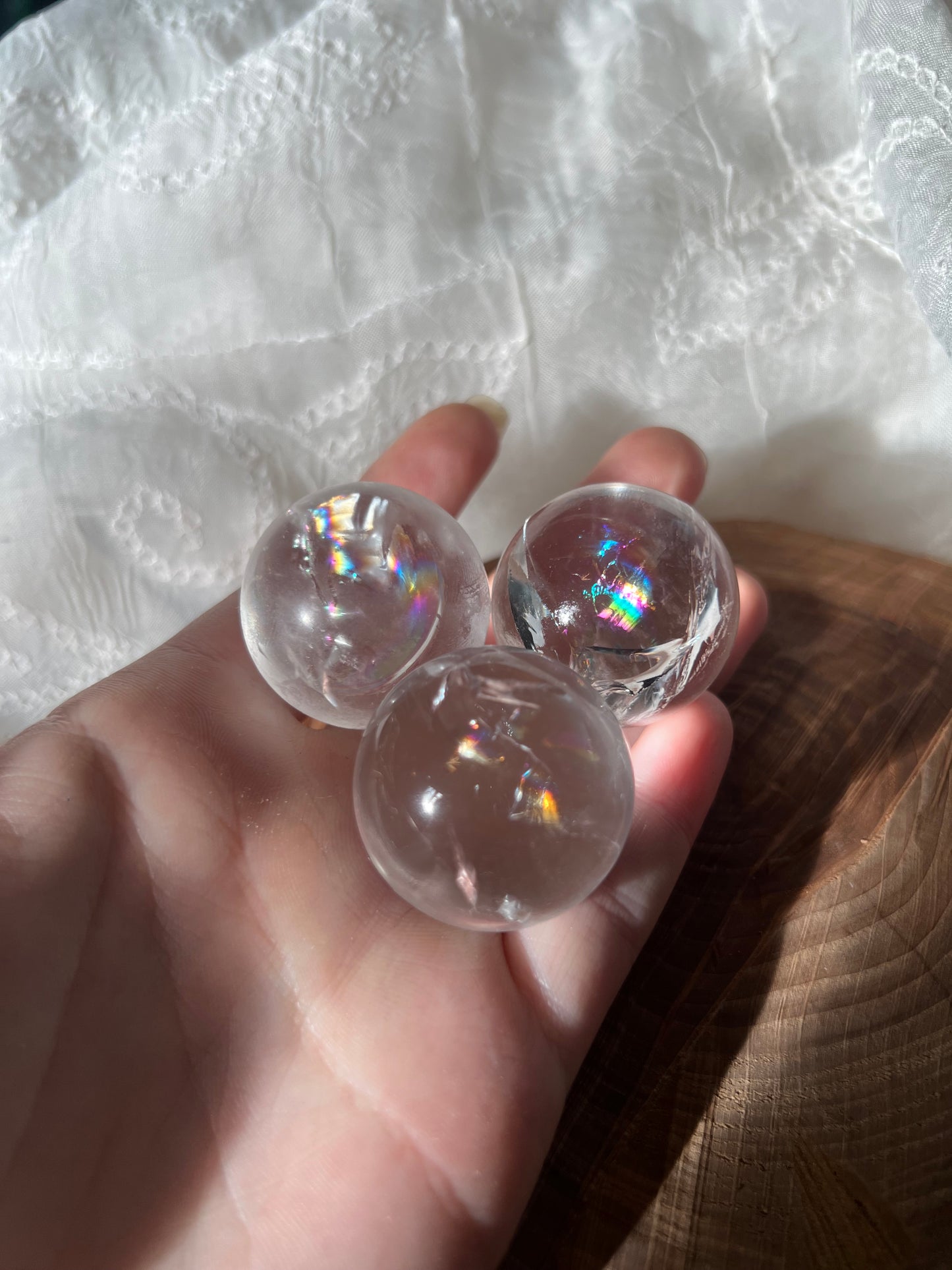 A grade clear quartz mini spheres