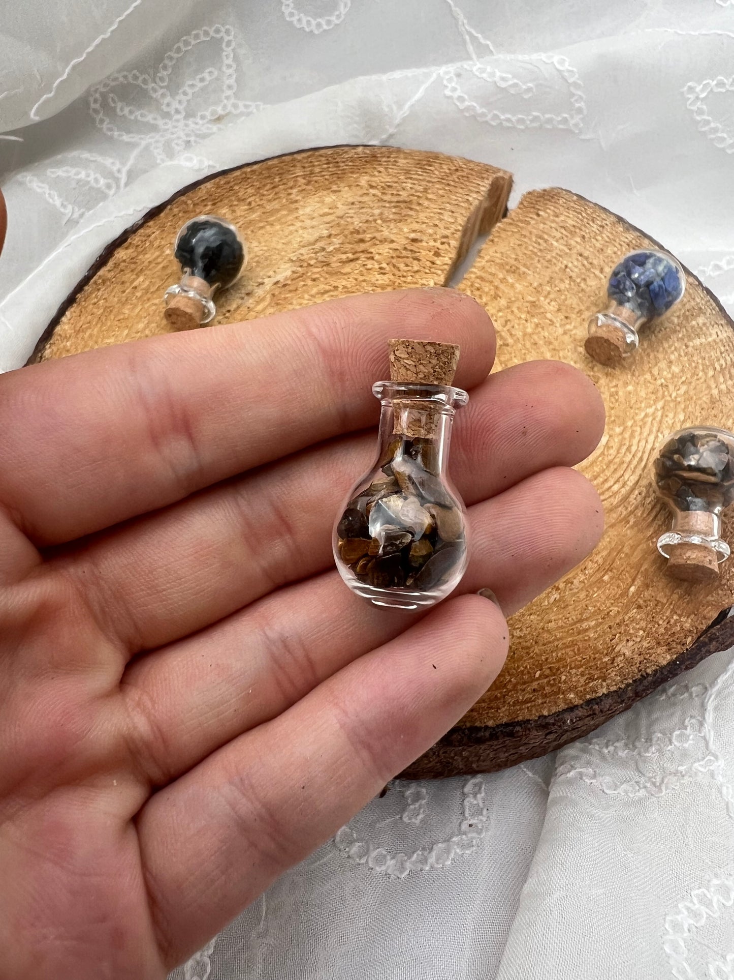 mini potion crystal chip wish bottle