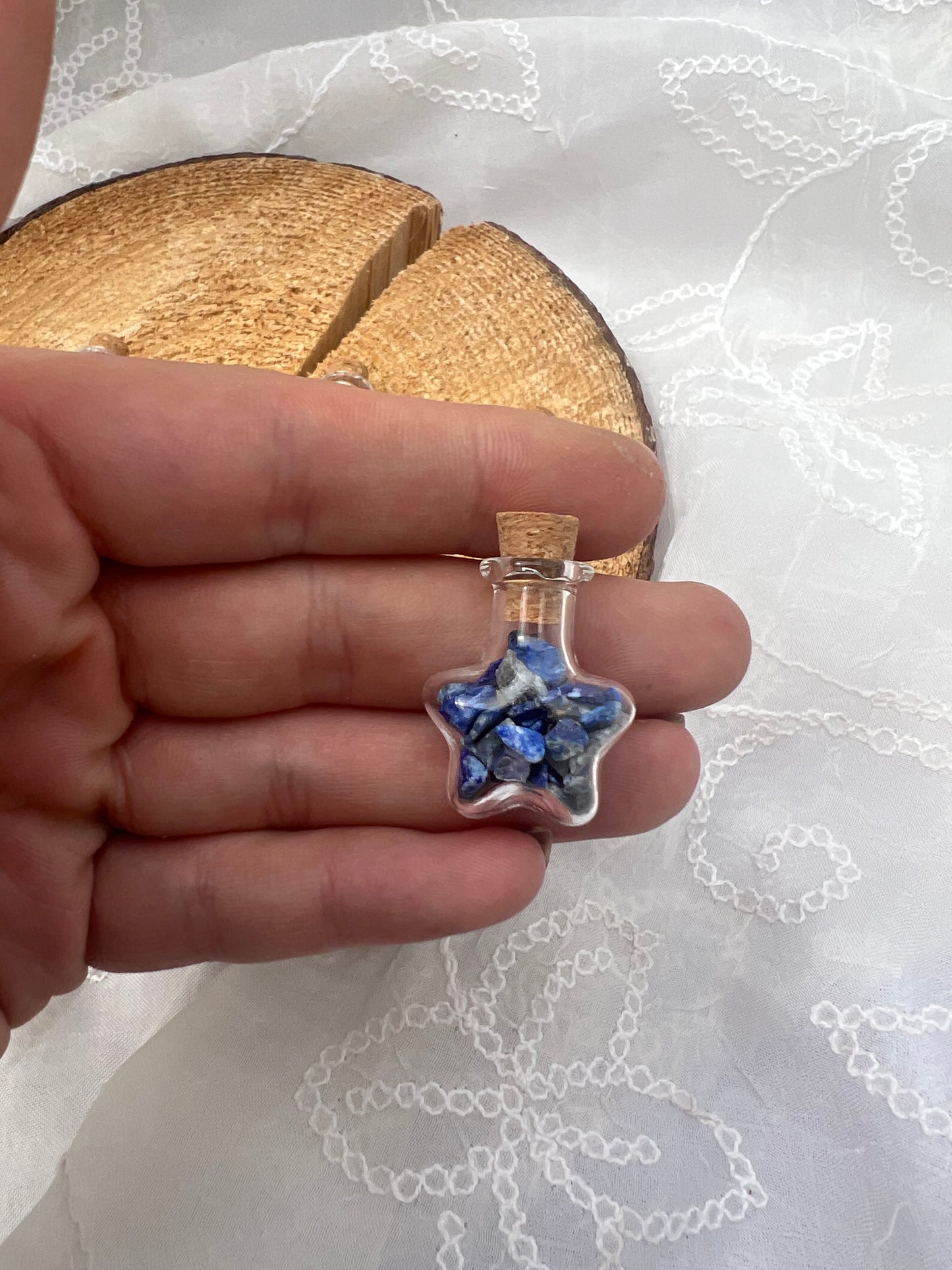 mini star crystal chip wish bottle