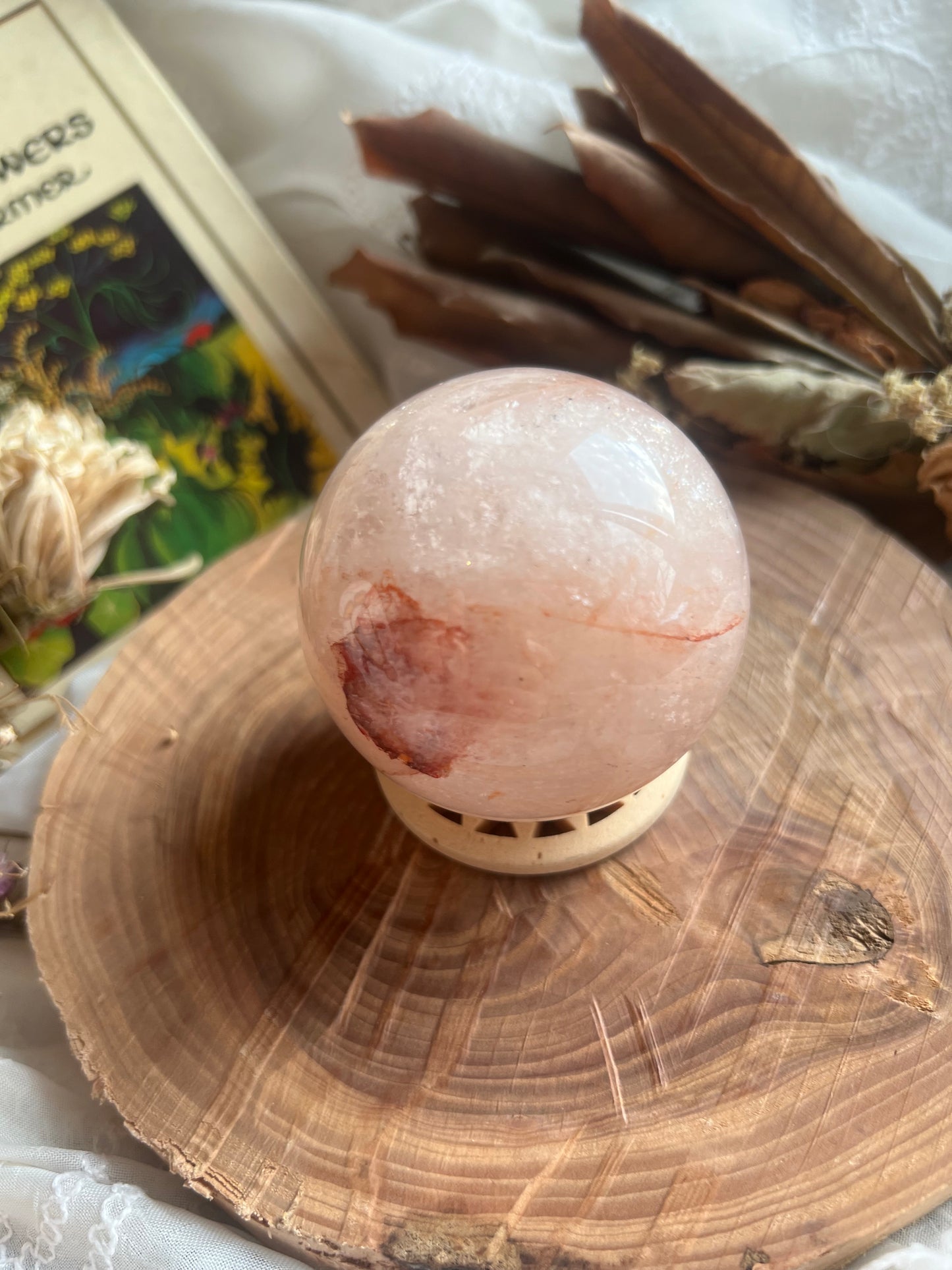 Medium Fire Quartz sphere with stand