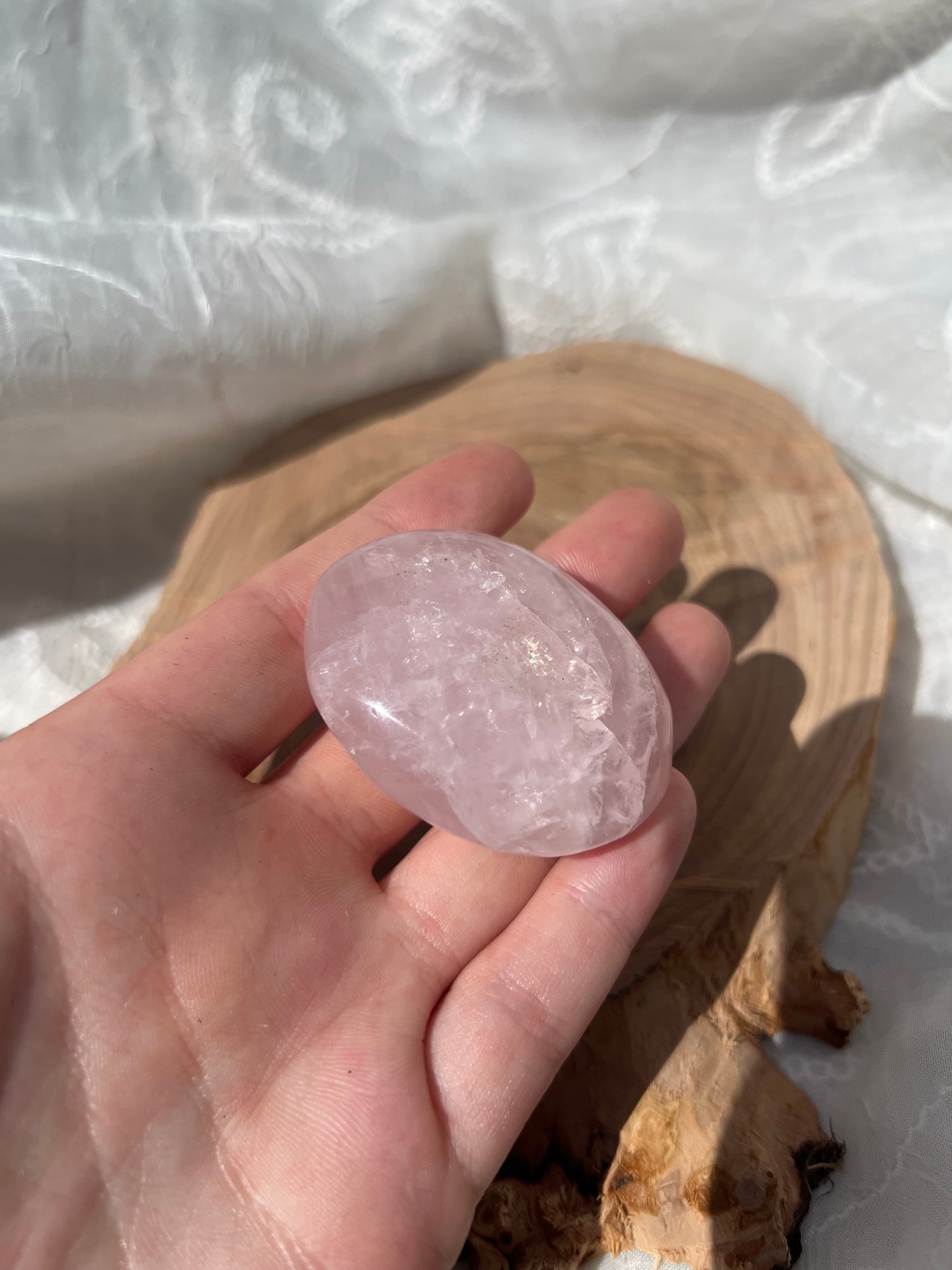 rose quartz palm stone/pebbles