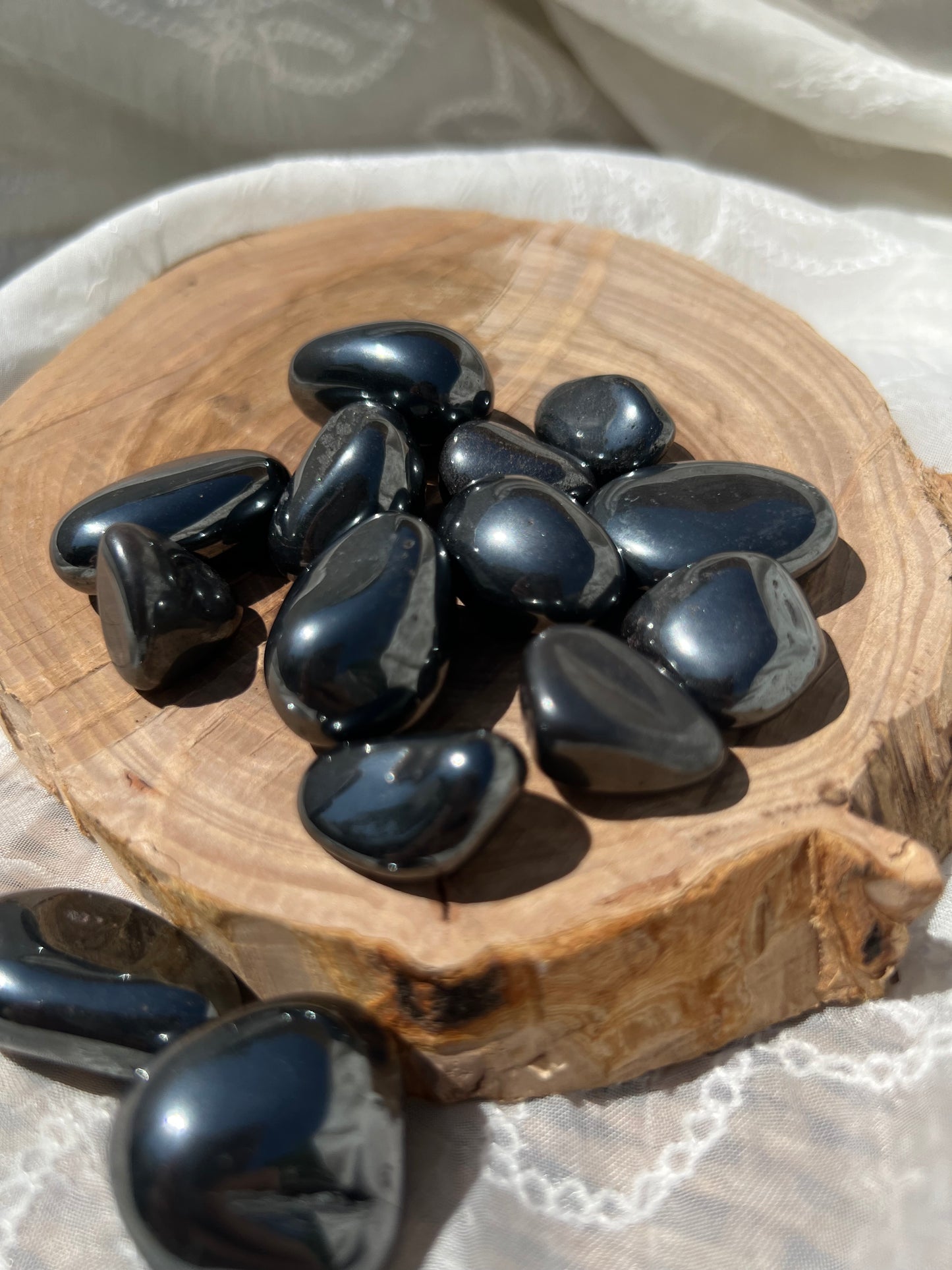 Hematite tumble stone