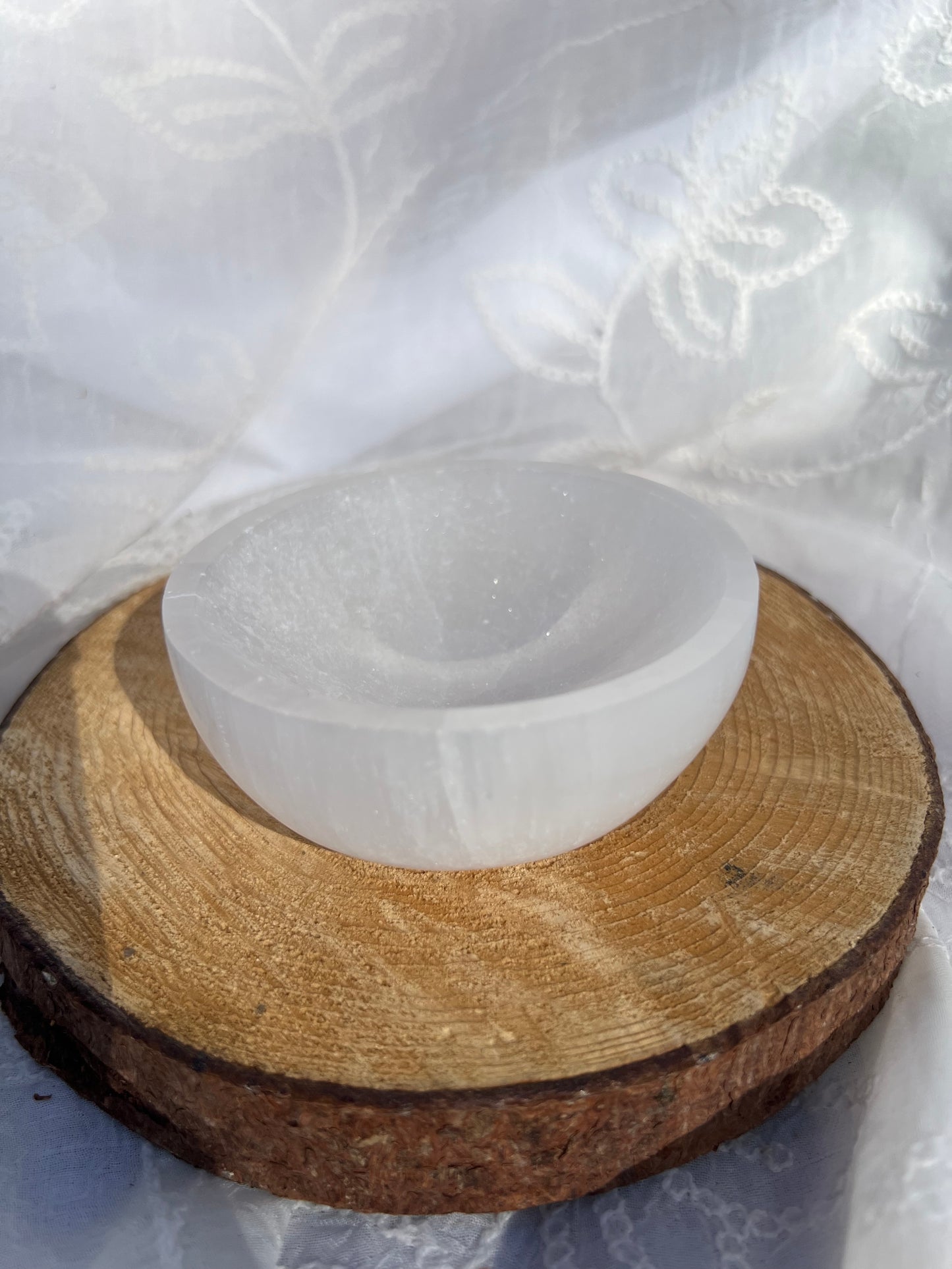 round selenite bowl