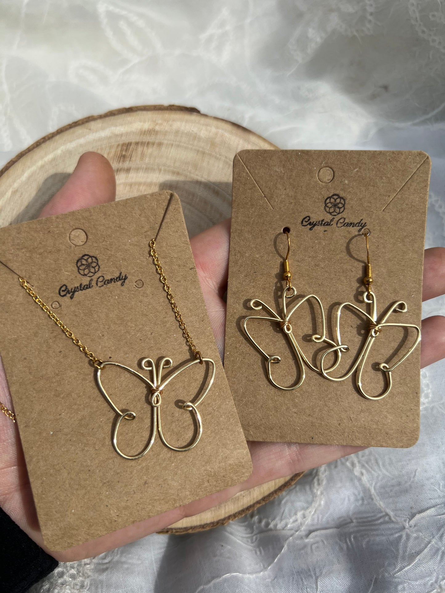 Butterfly Earrings and Necklace Set