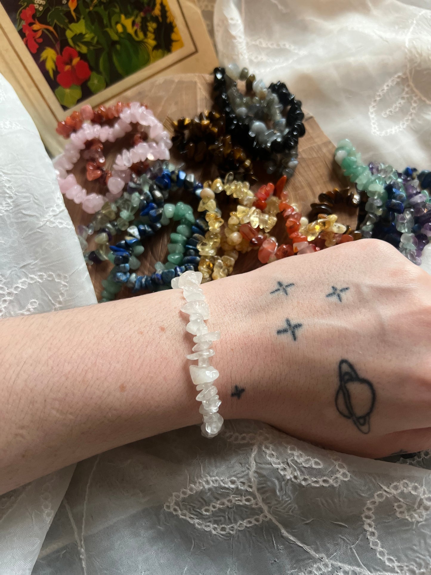 Crystal Chip elasticated bracelet