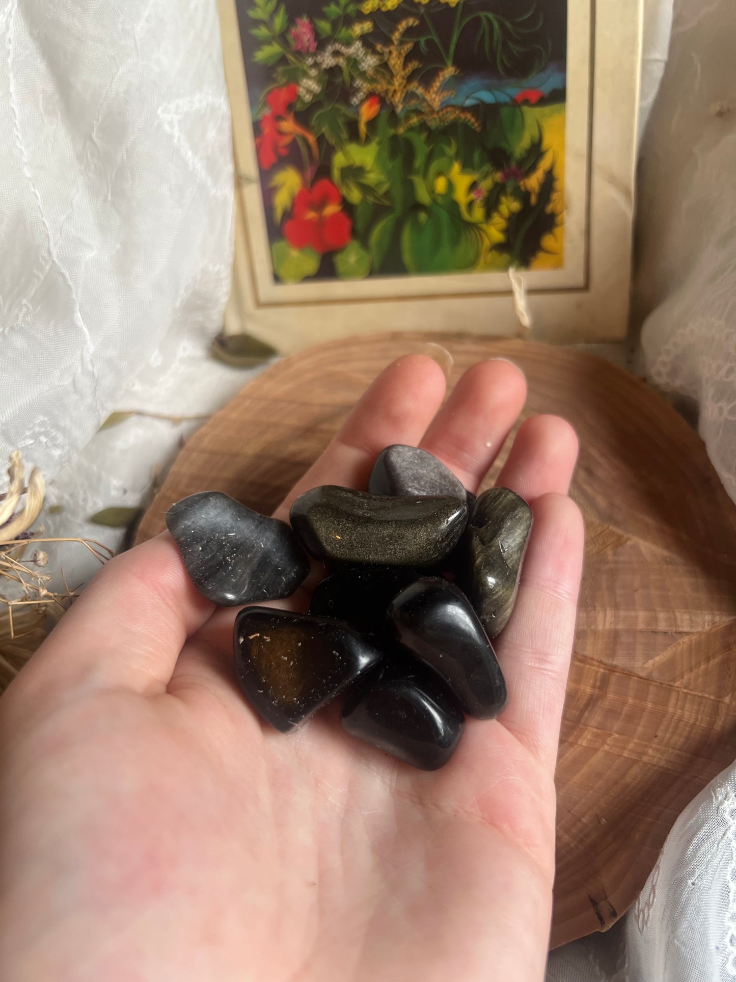 Sheen Obsidian tumble stone