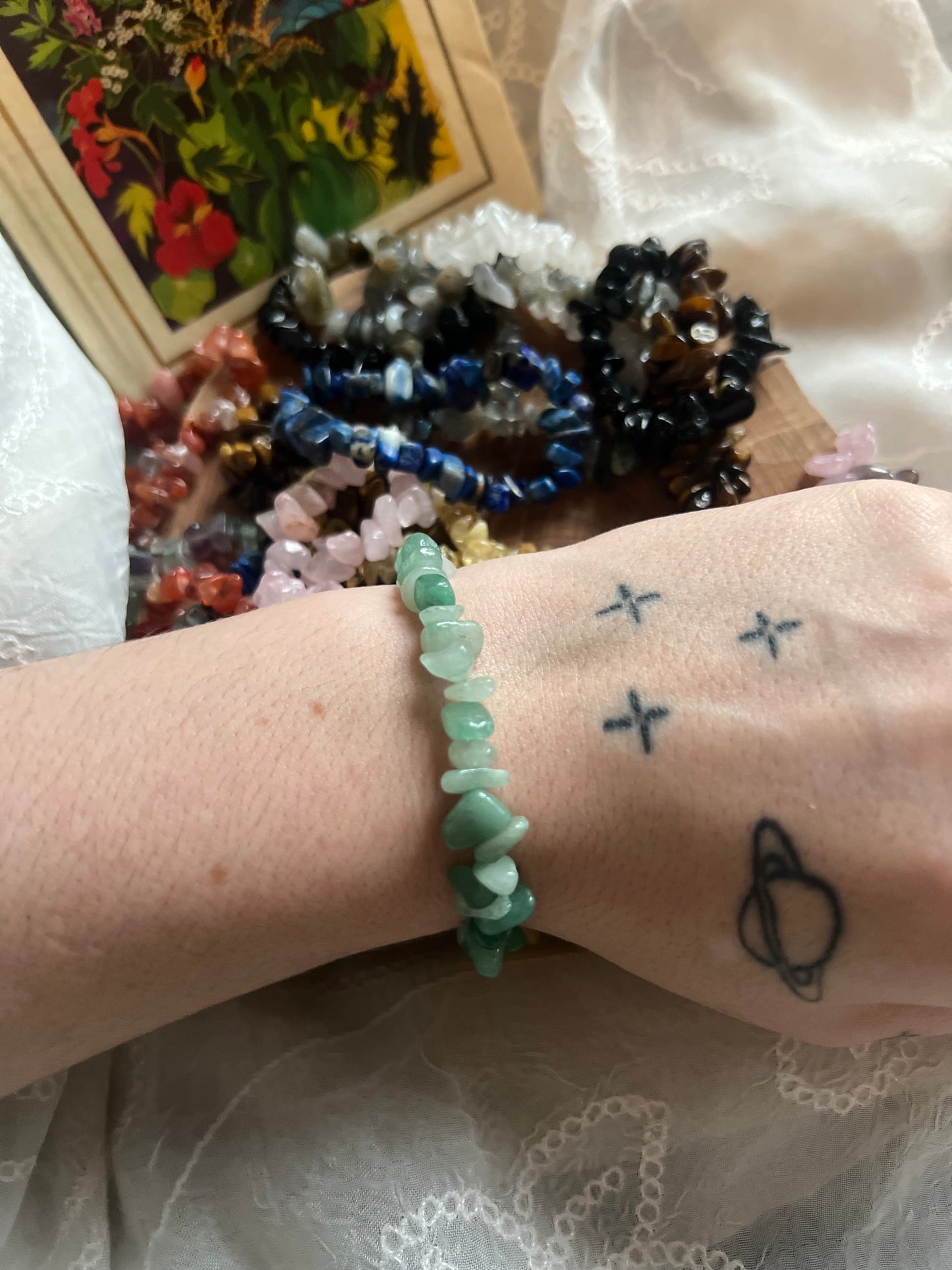 Crystal Chip elasticated bracelet