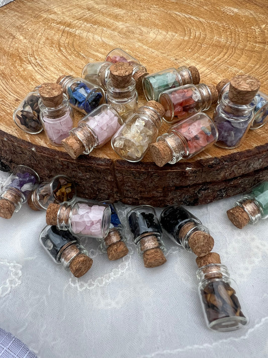 mini crystal chip wish bottle