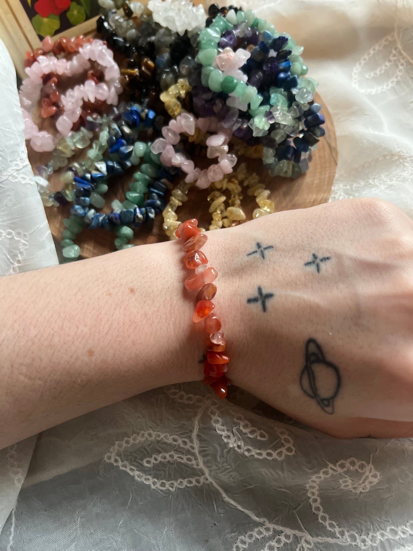 Crystal Chip elasticated bracelet