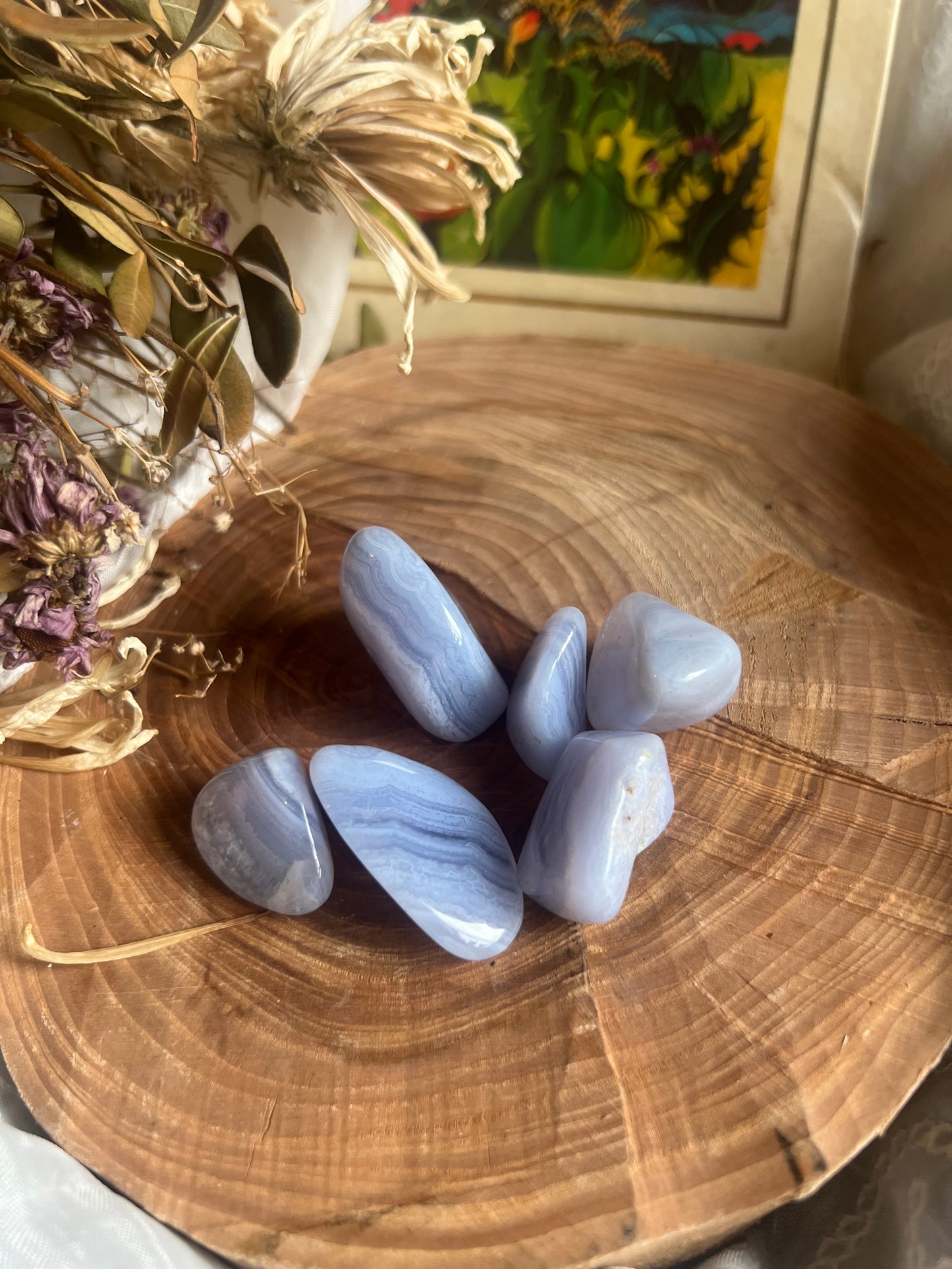 Blue Lace Agate tumble stone