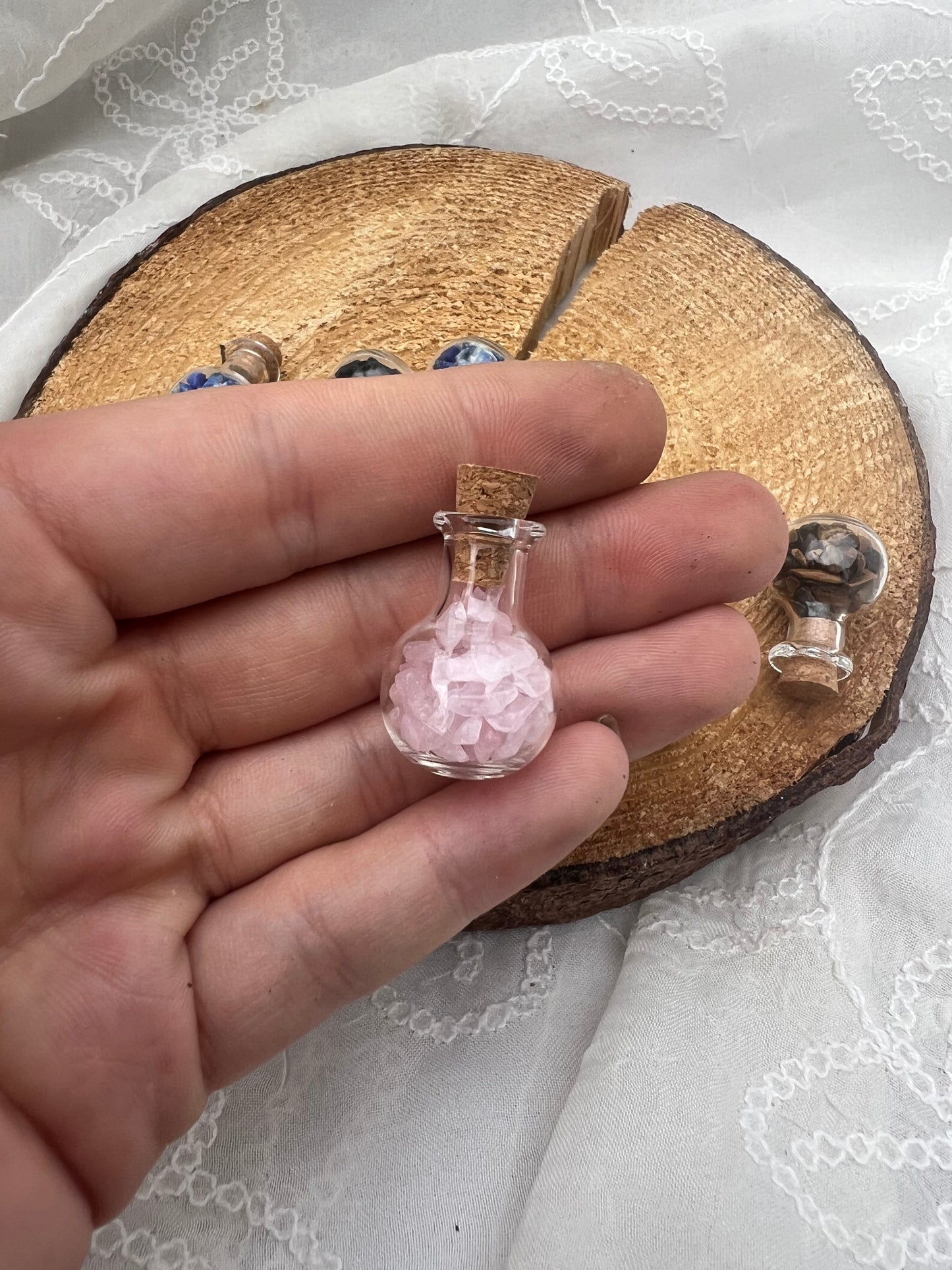 mini potion crystal chip wish bottle