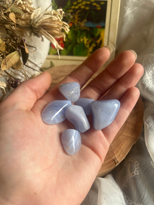 Blue Lace Agate tumble stone