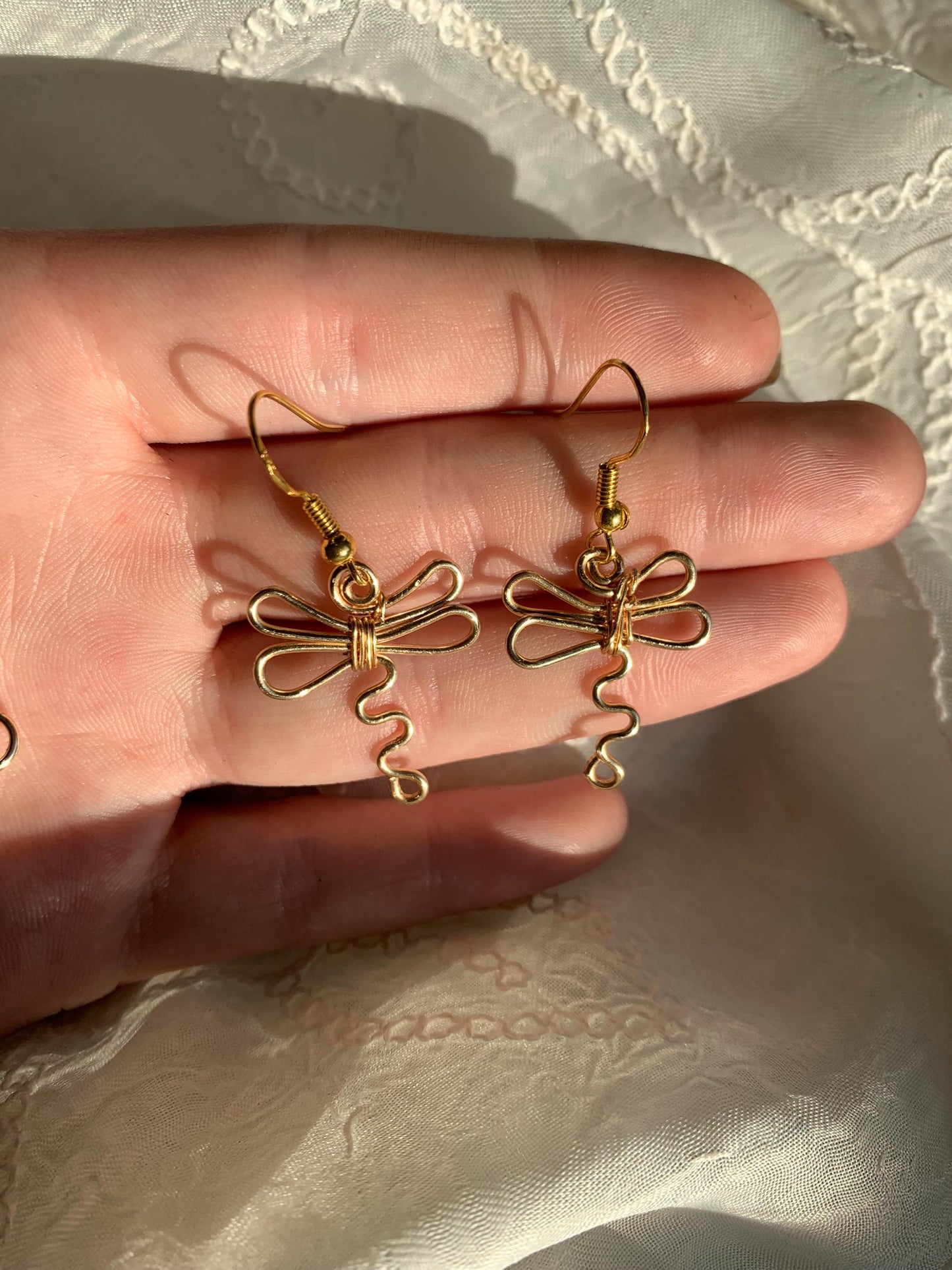 Swirly Dragonfly Earrings and Necklace Set