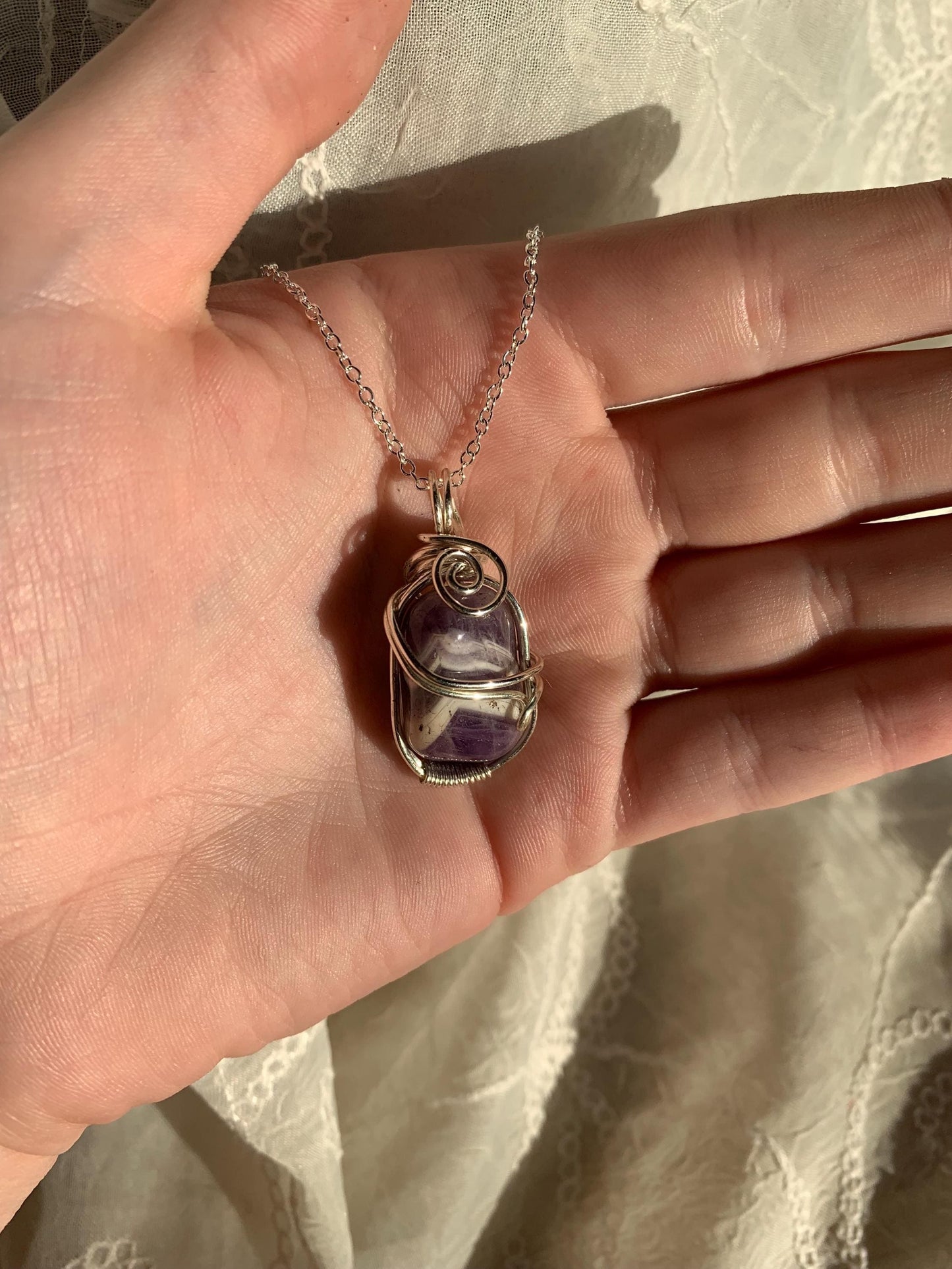 One Of A Kind Silver Crystal Pendants