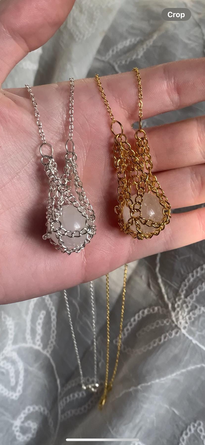 chain interchangeable crystal holder necklace